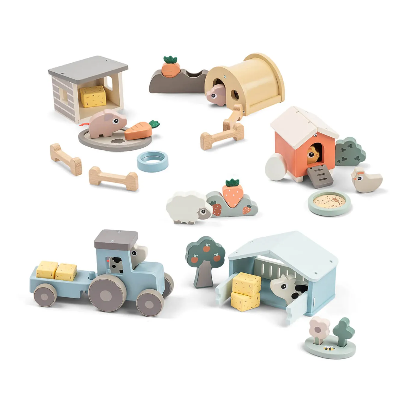 Holzspiel-Set Tiny Farm Clucky