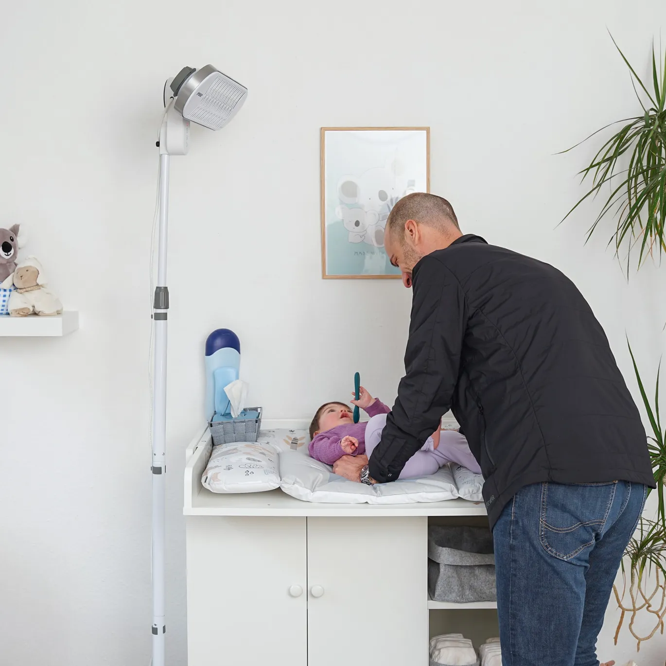 2in1 HeatCare+ Flex Wickeltisch-Wärmestrahler