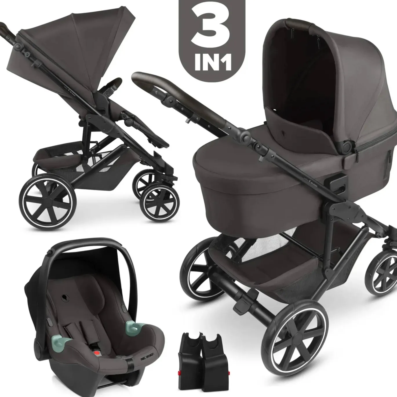 3in1-Kinderwagen-Set Sierra Nut