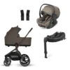 4in1-Set Mavi Mocca Brown mit Babyschale Aura in Hazel