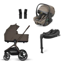 4in1-Set Mavi Mocca Brown mit Babyschale Aura in Hazel