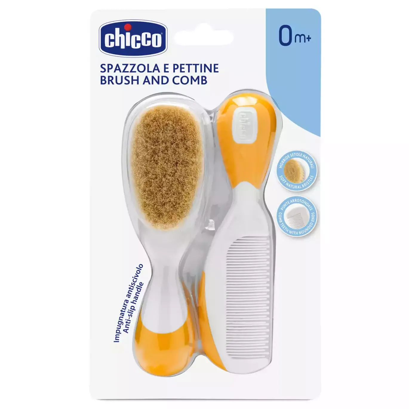 Kamm + Haarbürste mit Naturborsten