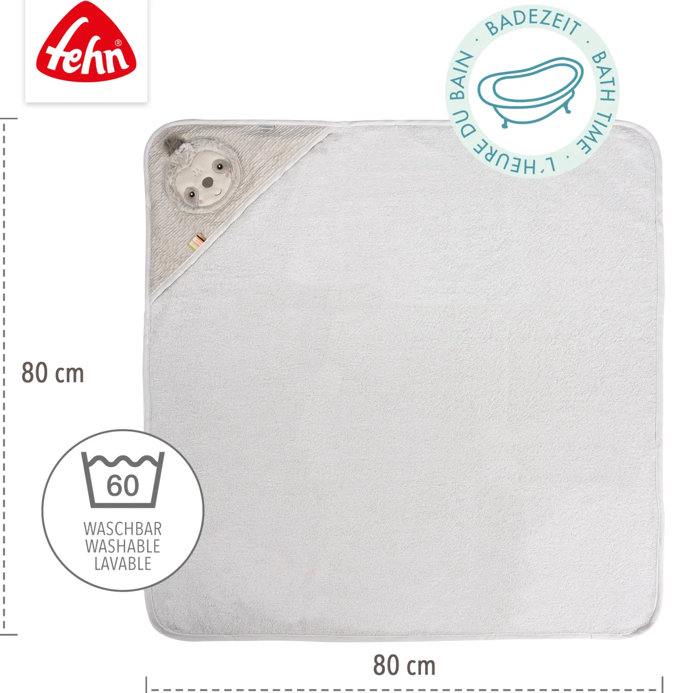 Kapuzenbadetuch Faultier