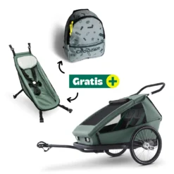 Kid Ellma Set mit Babysitz & Rucksack in Jungle Green