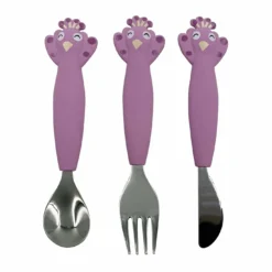 Kinderbesteck Set aus Silikon 3-teilig - Mrs. Peacock