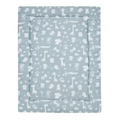 Krabbeldecke Zootiere puderblau