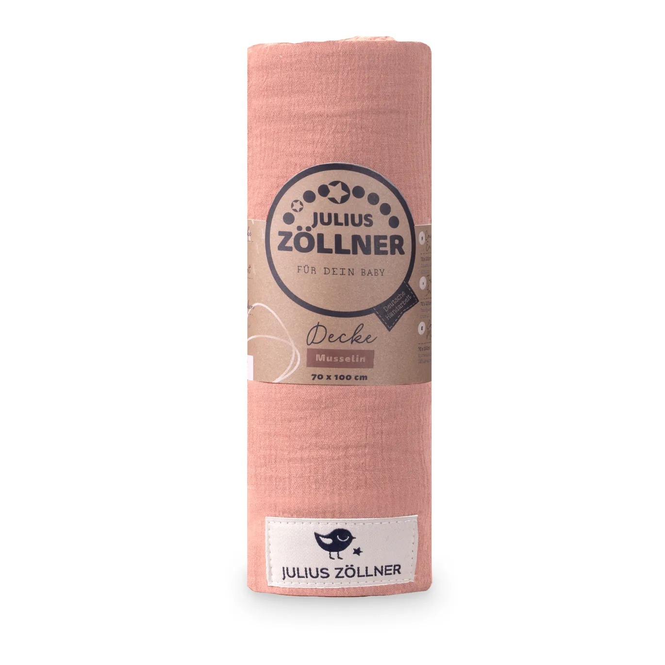 Kuscheldecke aus Baumwollmusselin Dusty Rose