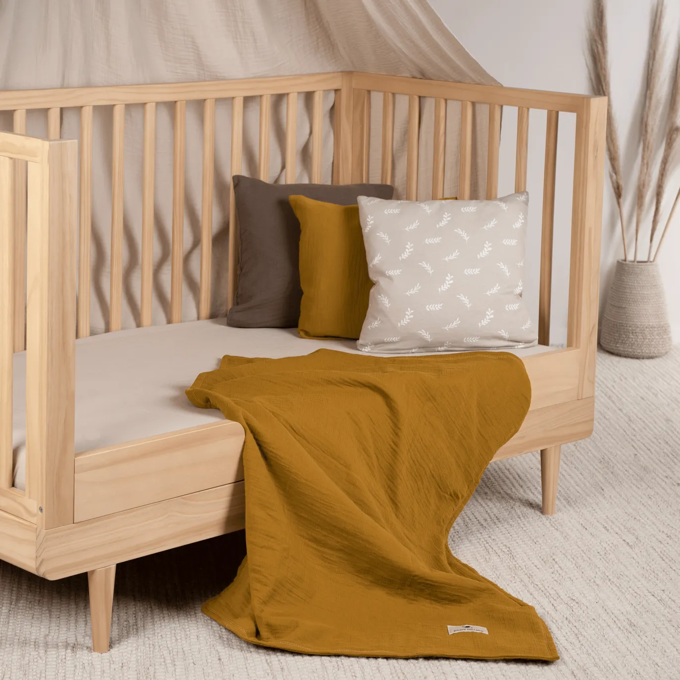 Kuscheldecke aus Baumwollmusselin Zimt