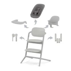 LEMO Hochstuhl 4in1 Set Suede Grey