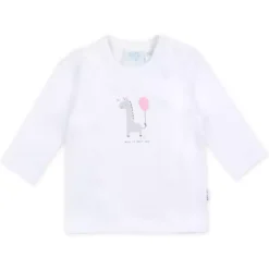 Longsleeve weiß Giraffe grau/rosa Weiss