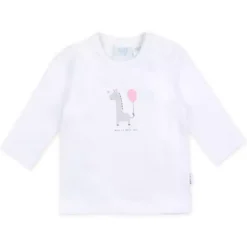 Longsleeve weiß Giraffe grau/rosa Weiss
