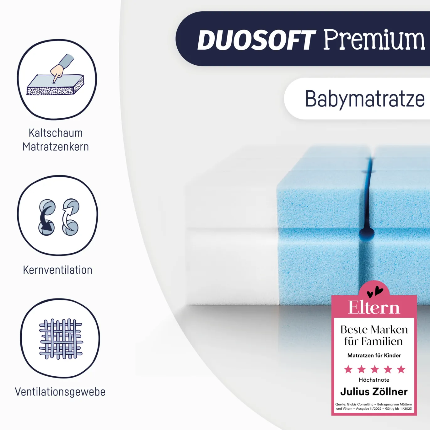 Matratze Duosoft Premium 60 x 120 cm