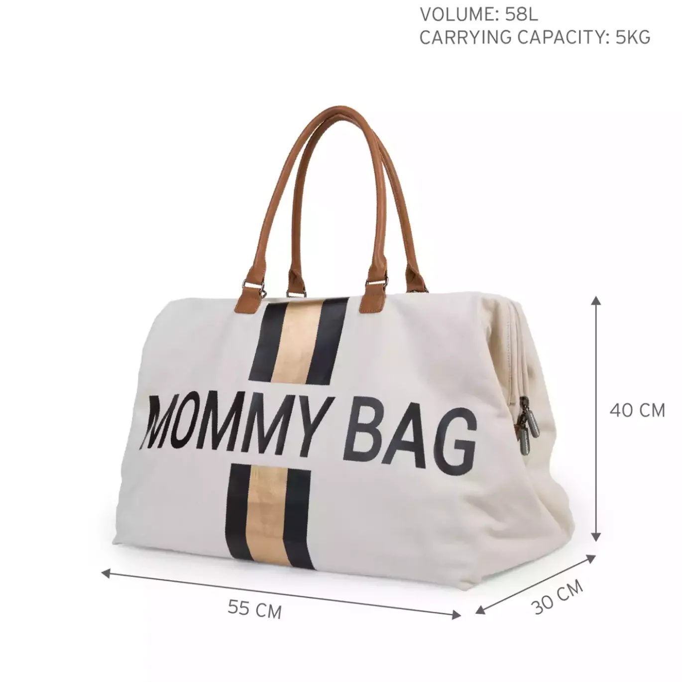 Mommy Bag Wickeltasche Canvas Off White Stripes