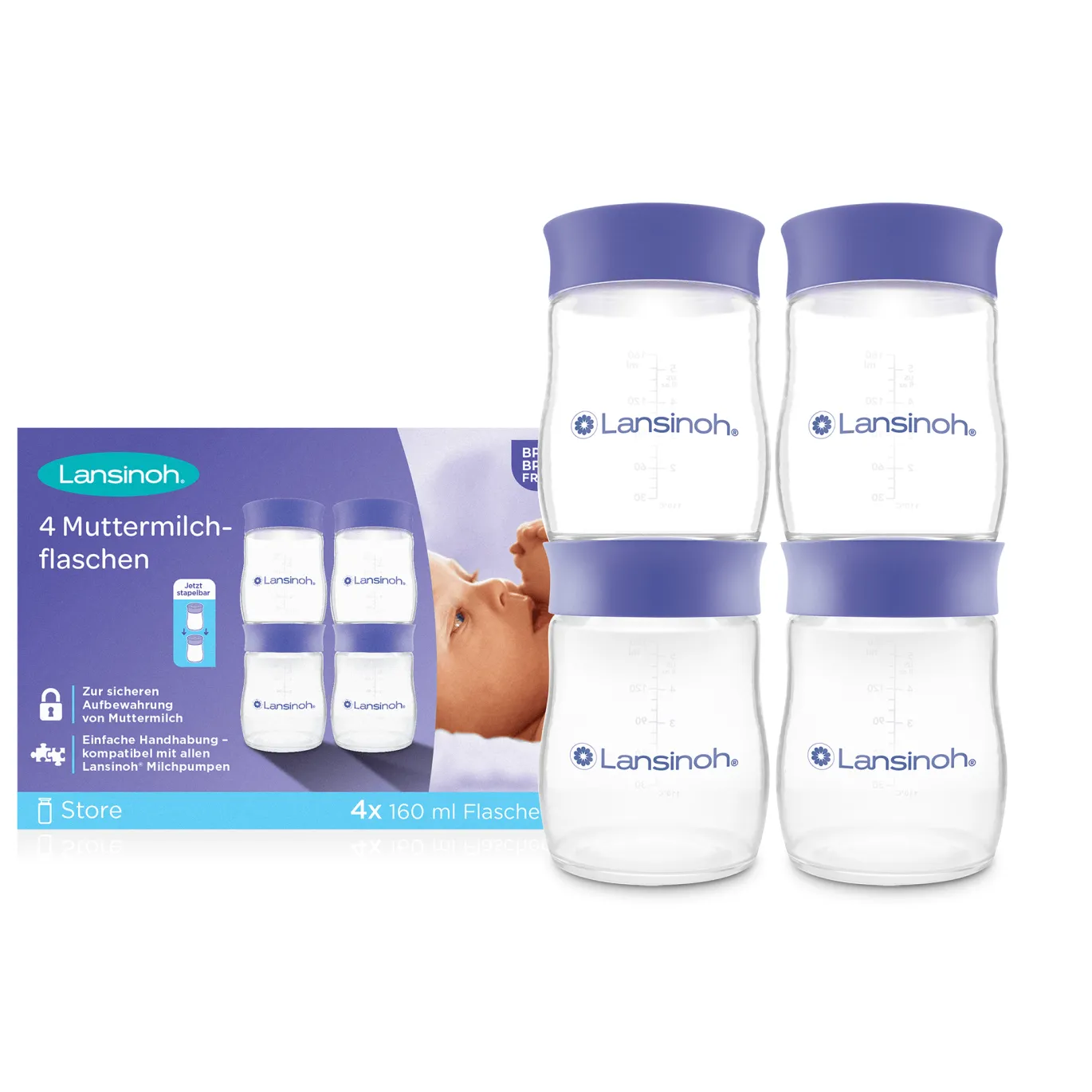 Muttermilchflaschen 4 x 160 ml