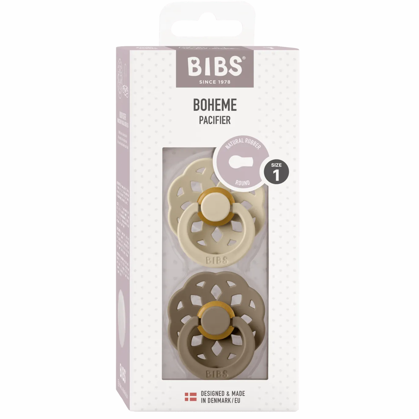 Pacifier Boheme 2er Pack Latex 0-6 Monate Vanilla Oak