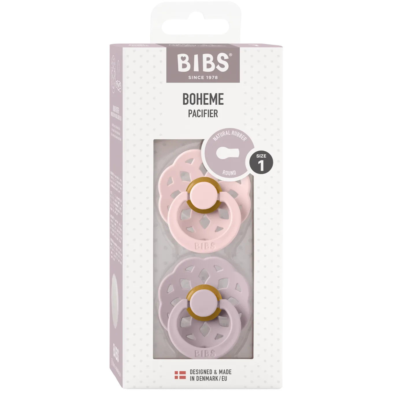 Pacifier Boheme 2er Pack Latex 0-6 Monate Blossom/Dusky Lilac