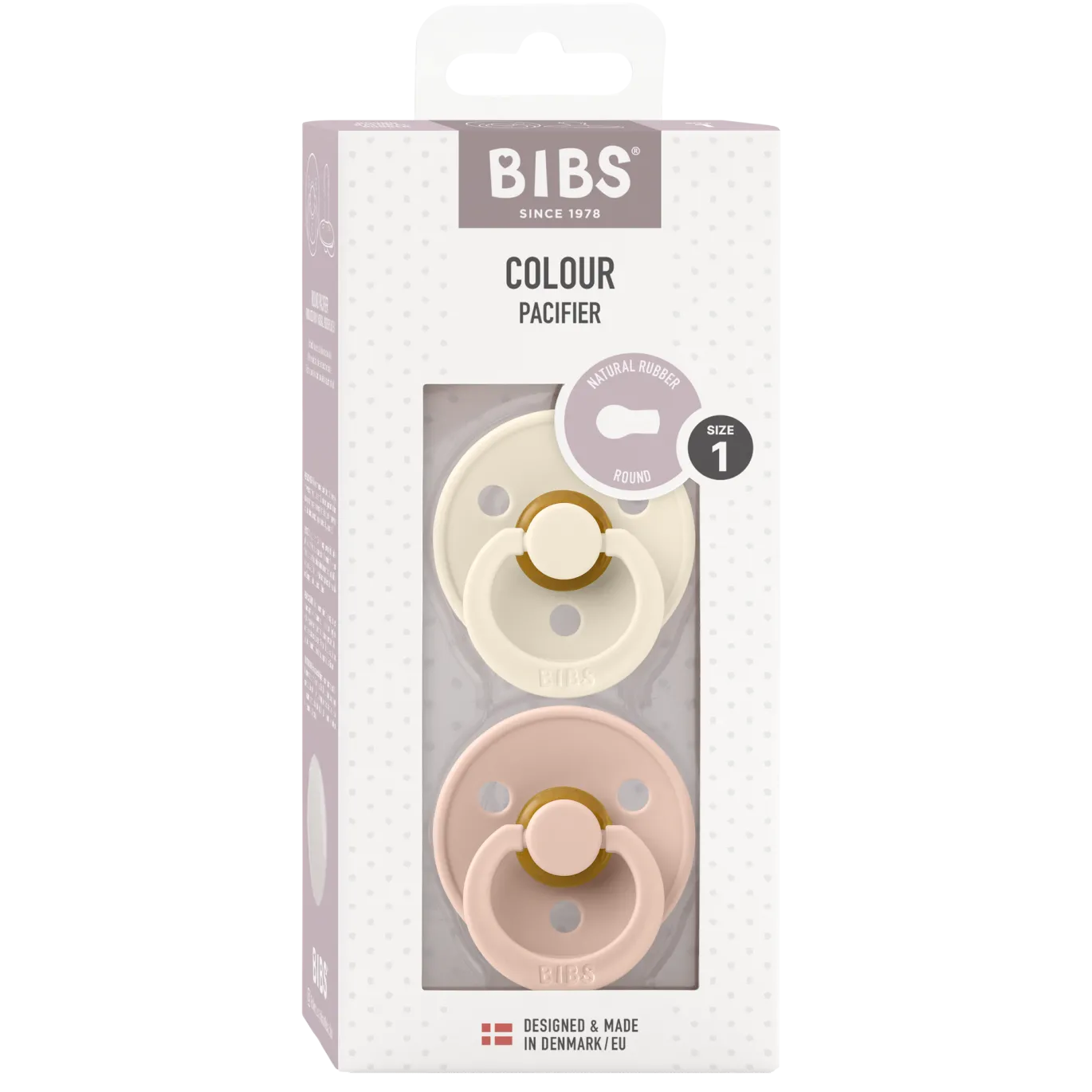 Pacifier Colour 2er Pack Latex 0-6 Monate Ivory/Blush