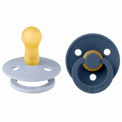 Pacifier Colour 2er Pack Latex 0-6 Monate Dusty Blue/Steel Blue