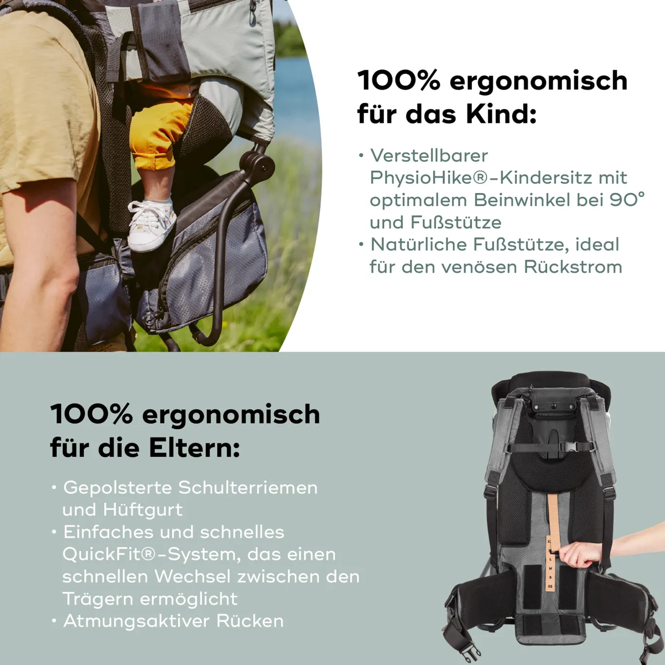 Rückentrage Moov & Hike Green