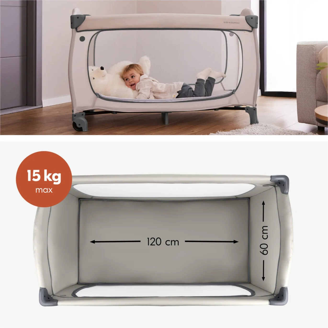 Reisebett Sleep N Easyfold Dark Grey