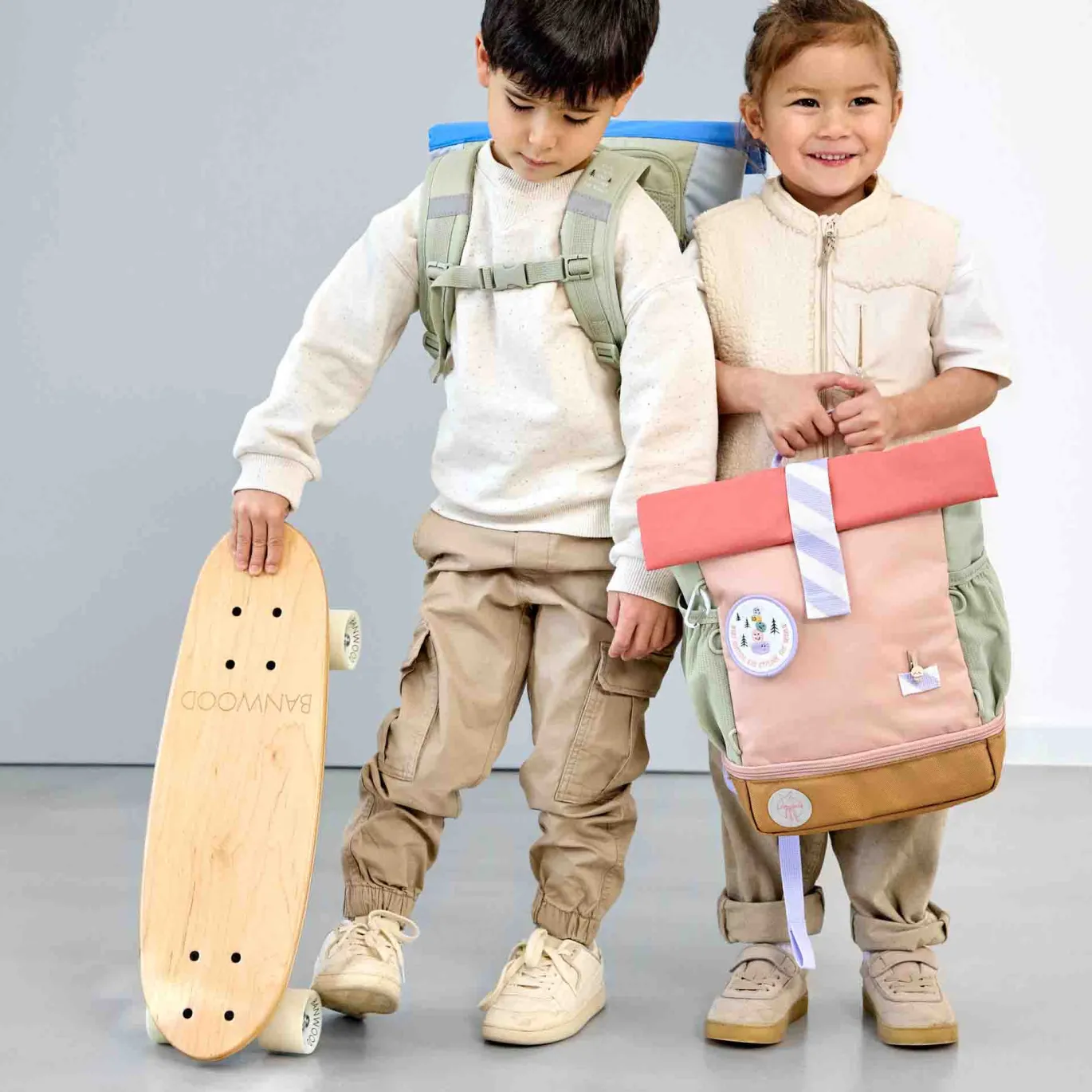Rolltop-Kinderrucksack Sunny Explorer Rosa