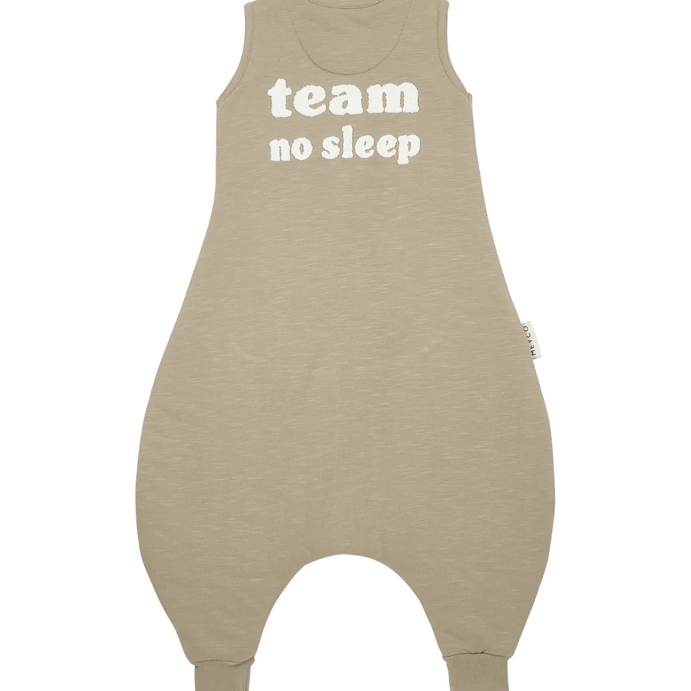 Schlafsack-Overall Jumper Slub "Team No Sleep" 80 cm