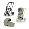 Set Priam Style Rahmen Matt Black mit Wanne und Sitzpaket in Mid Green 26
