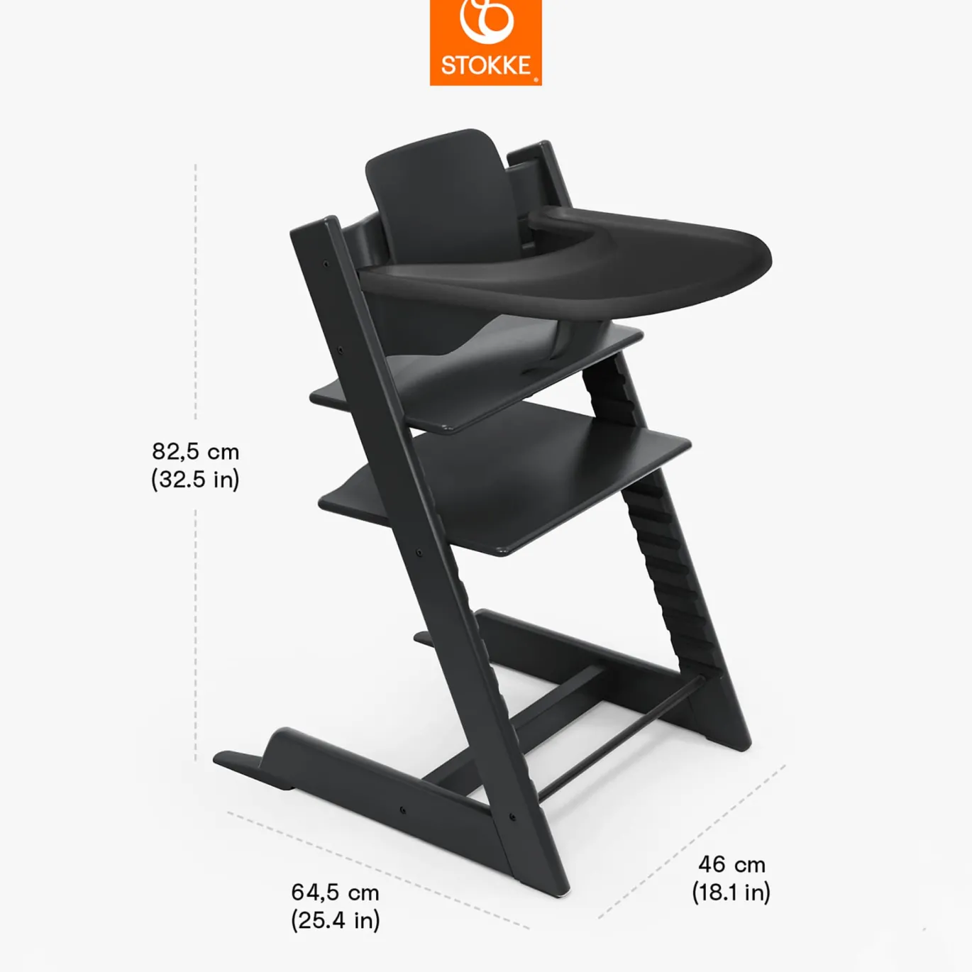 Set Tripp Trapp® Schwarz mit Baby Set und Tablett