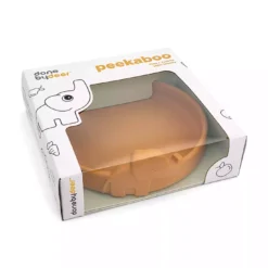 Silikon-Teller Peekaboo Elphee Senfgelb
