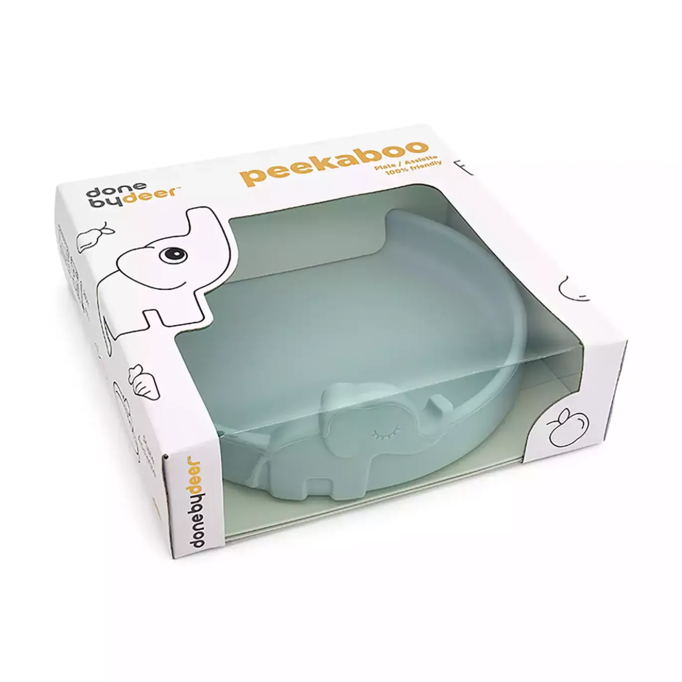 Silikon-Teller Peekaboo Elphee Blau