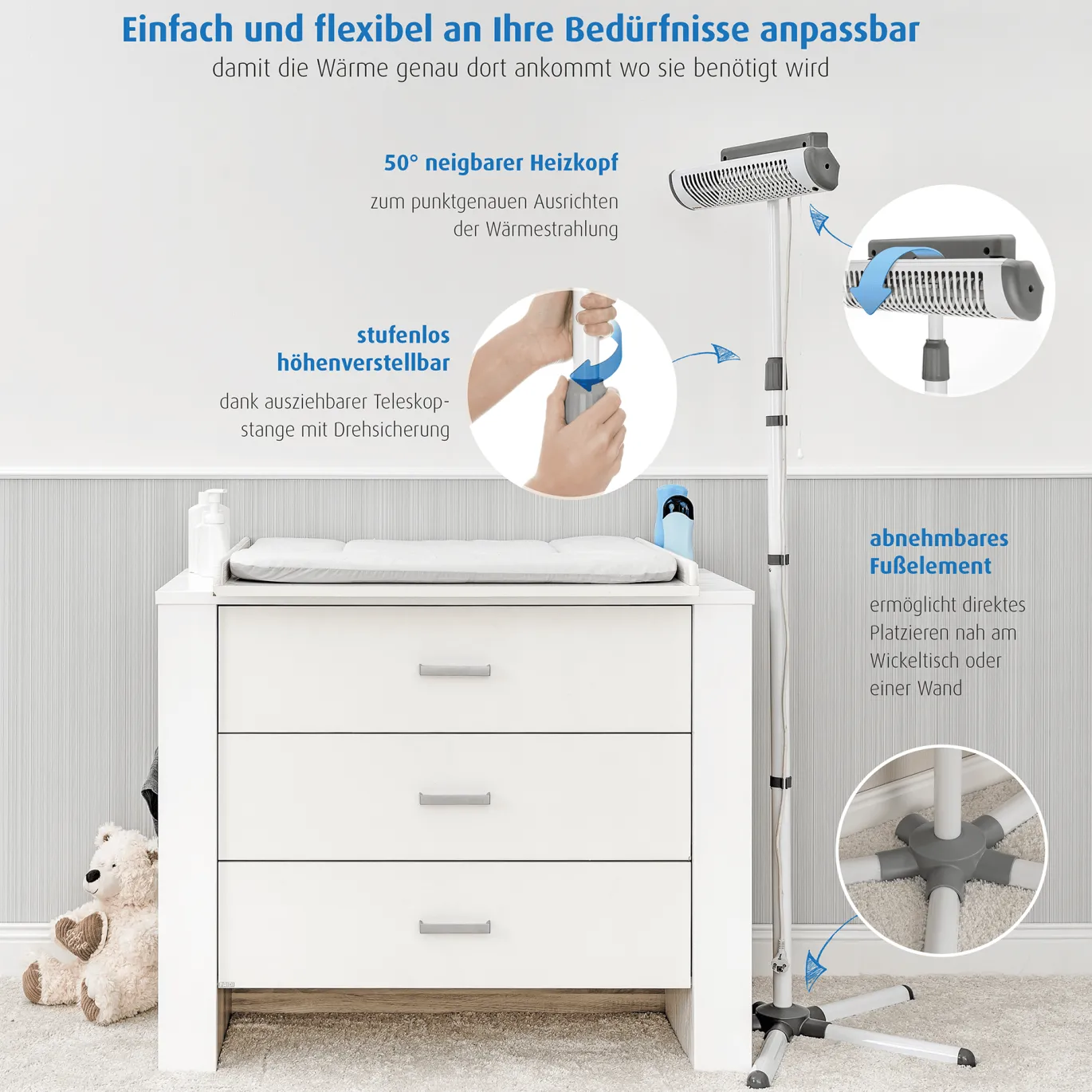 Standfuß-Heizstrahler EasyHeat Flex