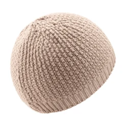 Strickmütze mit Waffelstruktur Beige