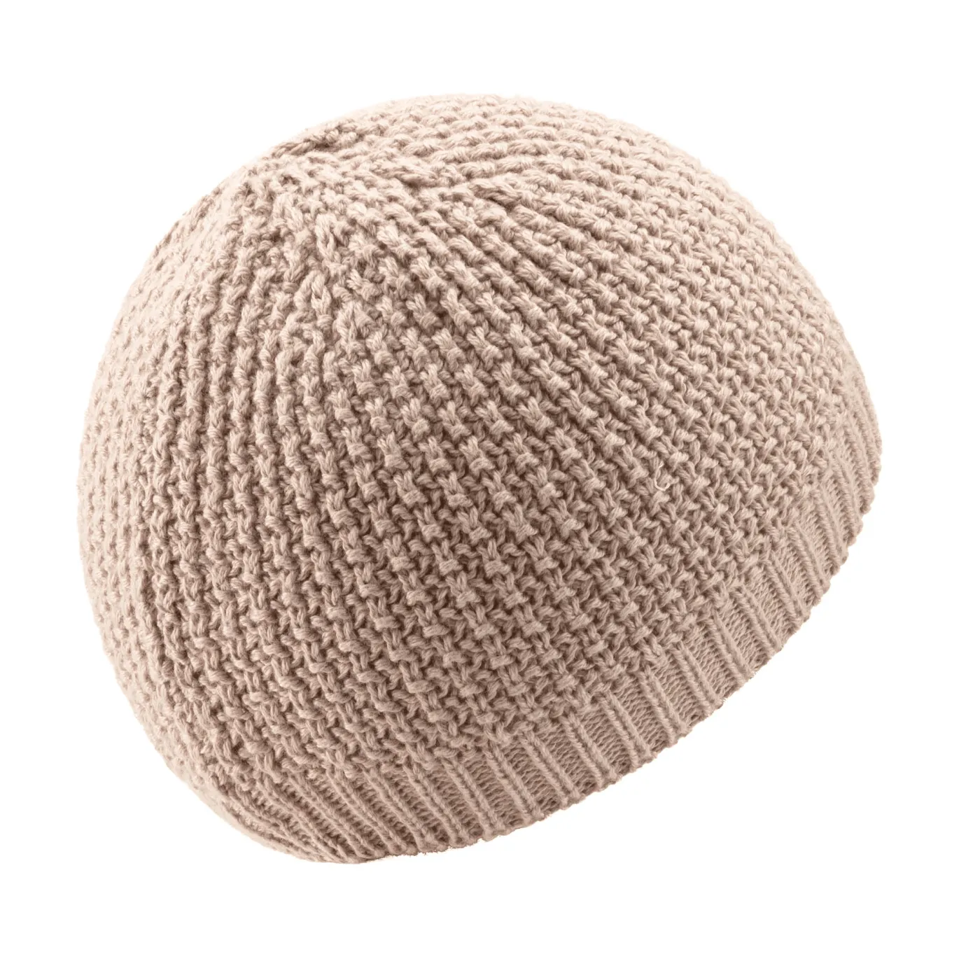 Strickmütze mit Waffelstruktur Beige