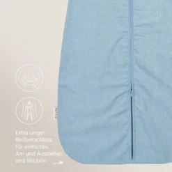 Studio Schlafsack Leinen Jeans Blue 90cm