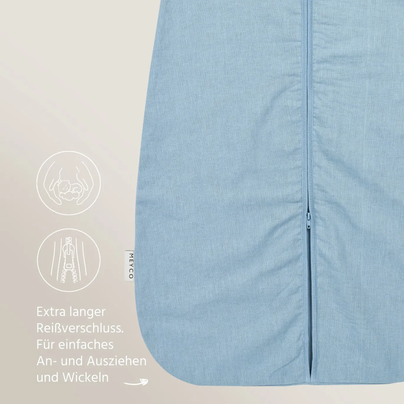 Studio Schlafsack Leinen Jeans Blue 60cm