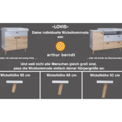 3-teiliges Babyzimmer Lovis mit Kommodenfüßen 92 cm für die schmale Wickelkommode