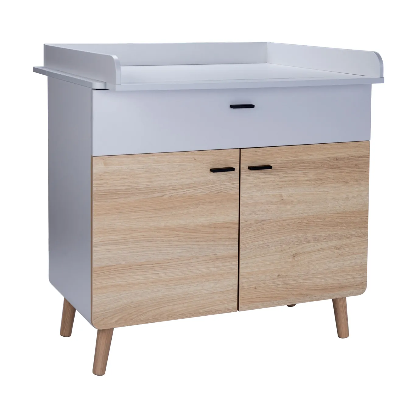 2-teiliges Spar-Set Babyzimmer Lovis mit Kommodenfüßen 92 cm für die schmale Wickelkommode