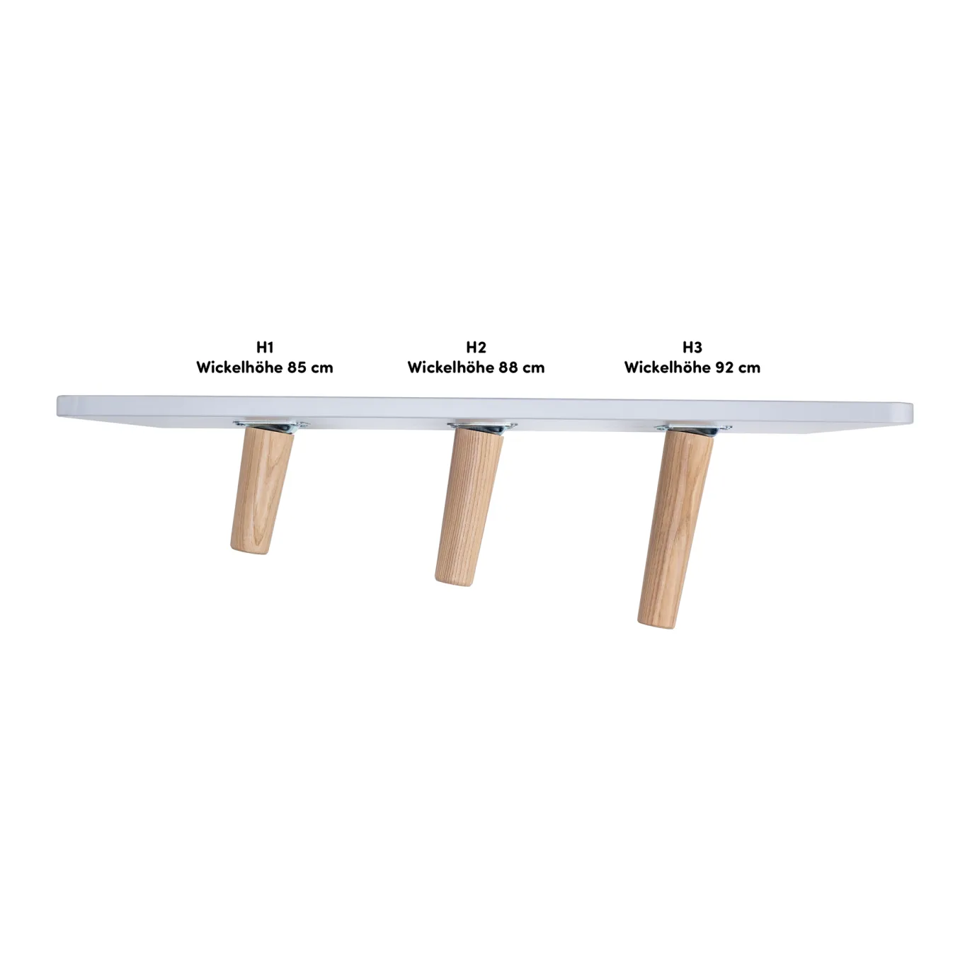 2-teiliges Spar-Set Babyzimmer Lovis mit Kommodenfüßen 92 cm für die schmale Wickelkommode