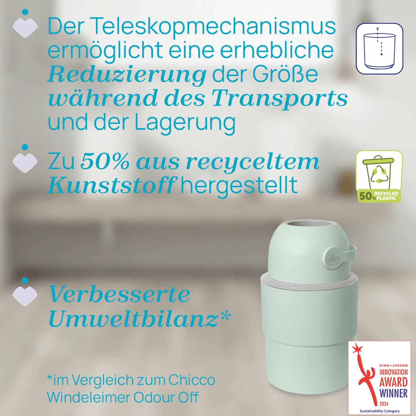 Teleskop Windeleimer Odour Off Tundra