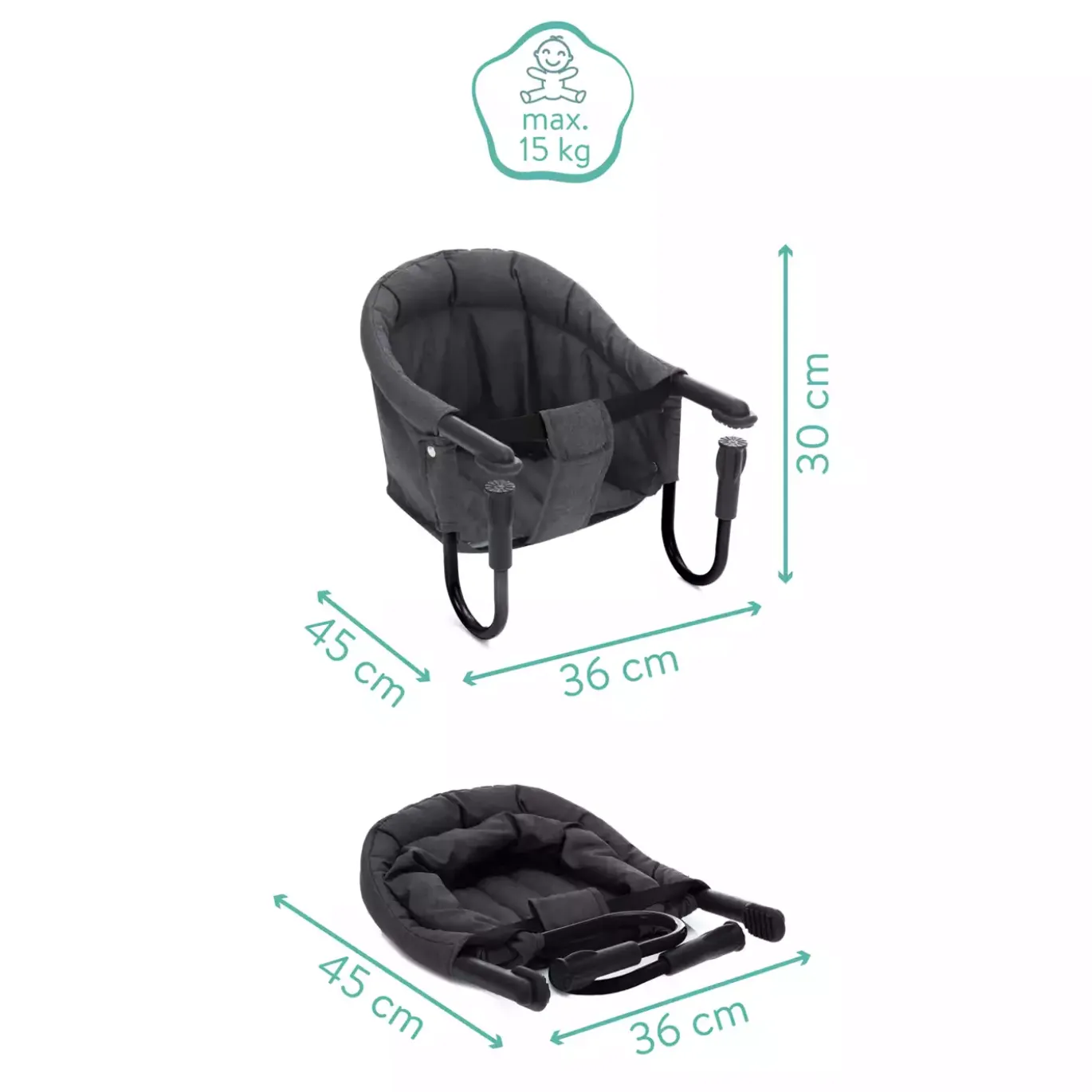 Tischsitz Flexi Melange Grey