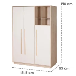 3-türiger Kleiderschrank Elva in Cashmere