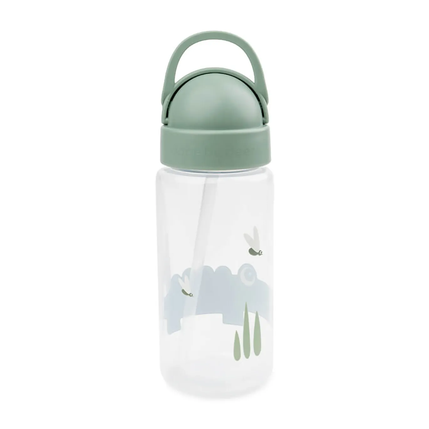 Trinkflasche mit Strohhalm Croco