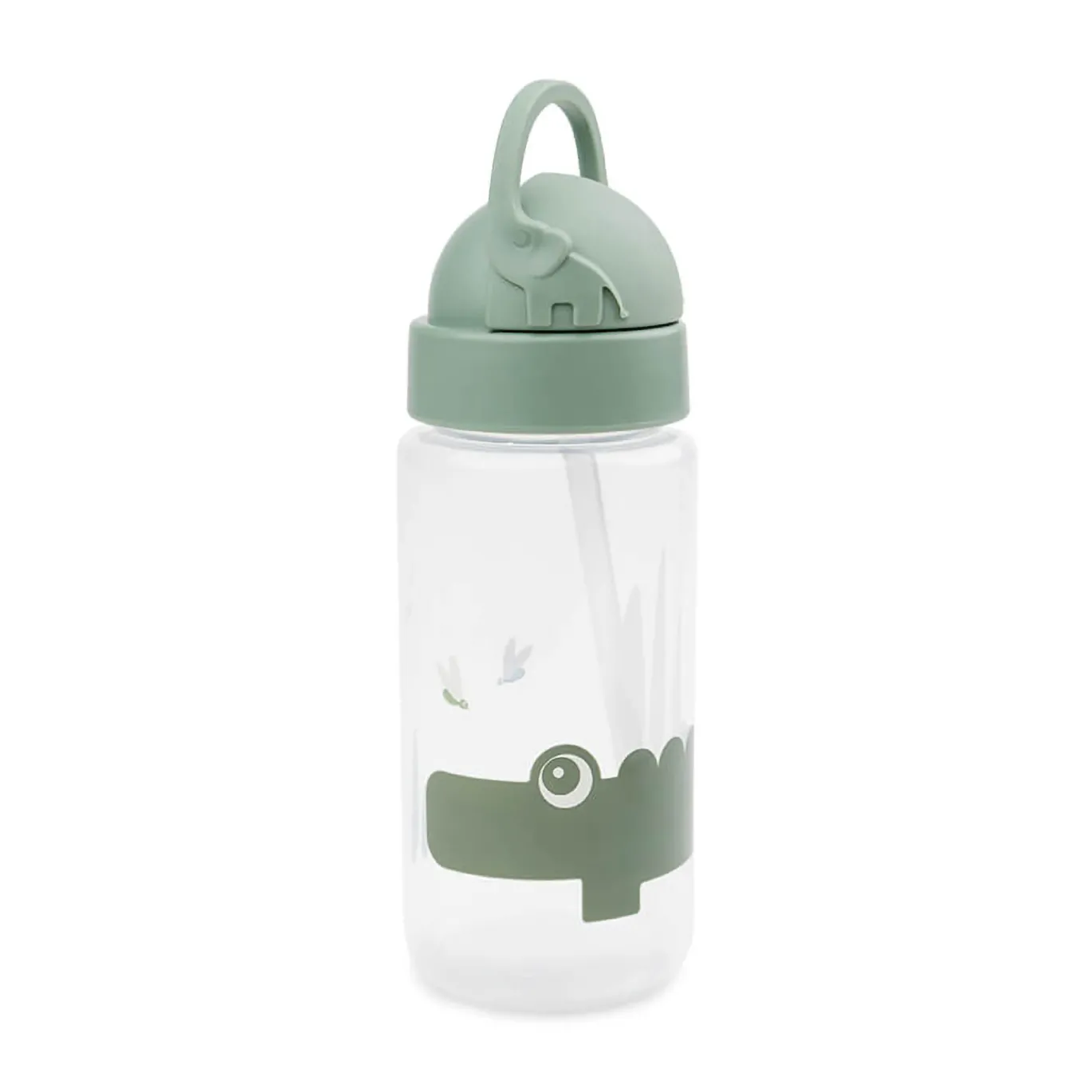 Trinkflasche mit Strohhalm Croco