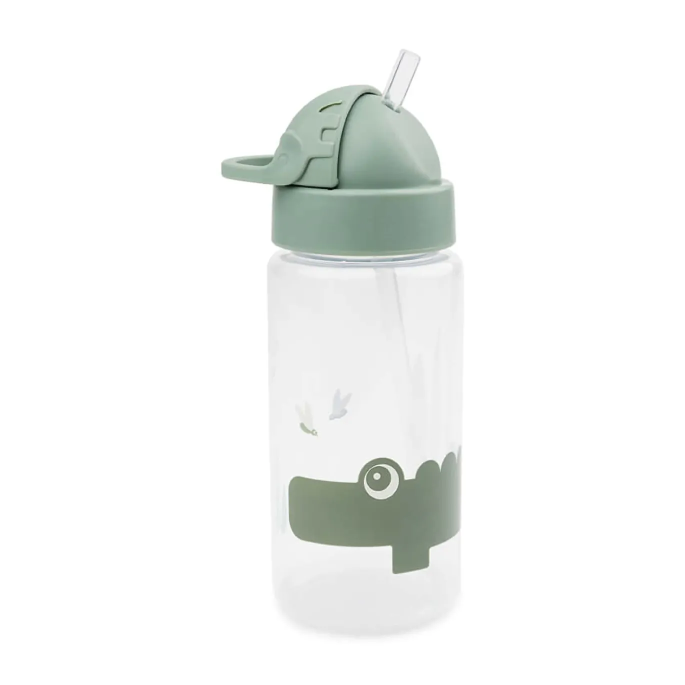 Trinkflasche mit Strohhalm Croco
