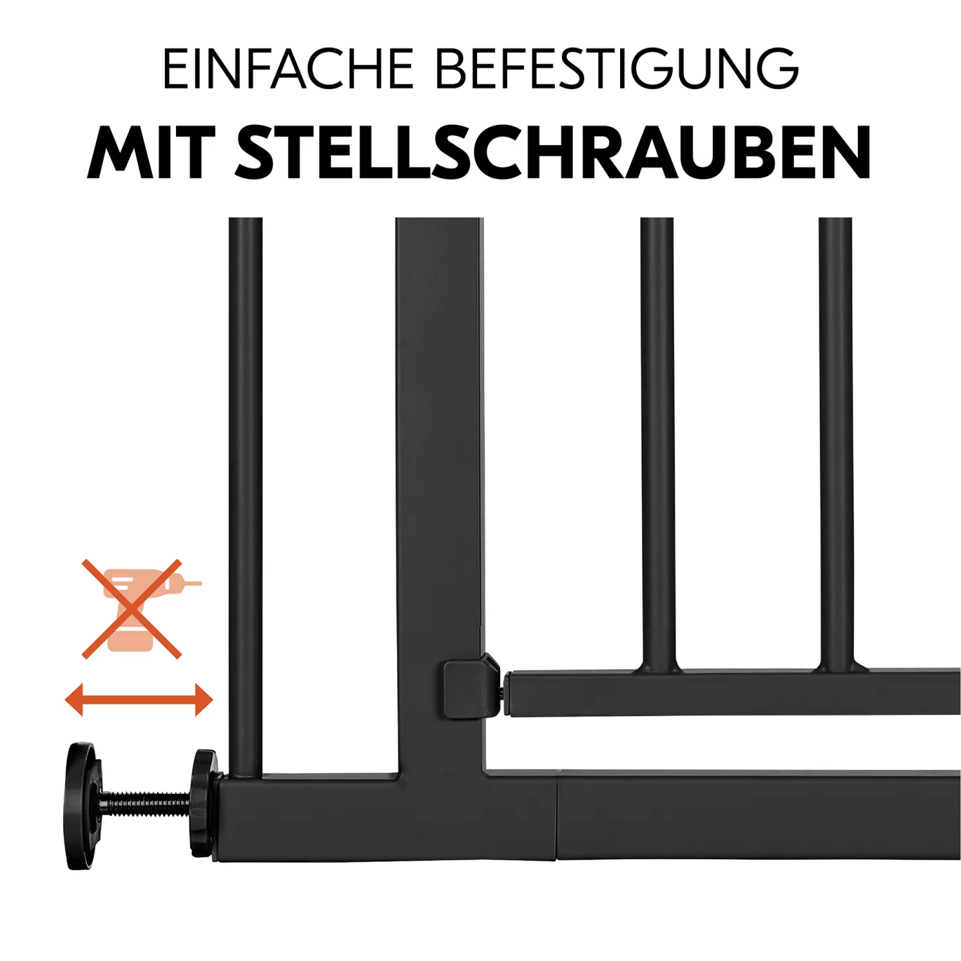Tür- & Treppenschutzgitter Open N Stop 2 Black 75-80 cm