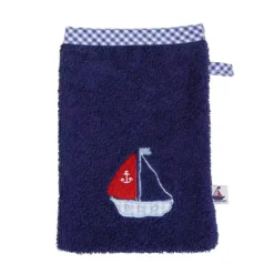 Waschhandschuh Frottee Segelboot