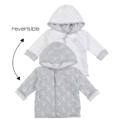 Wendejacke m. Kapuze grau mel Giraffe Grau Melange