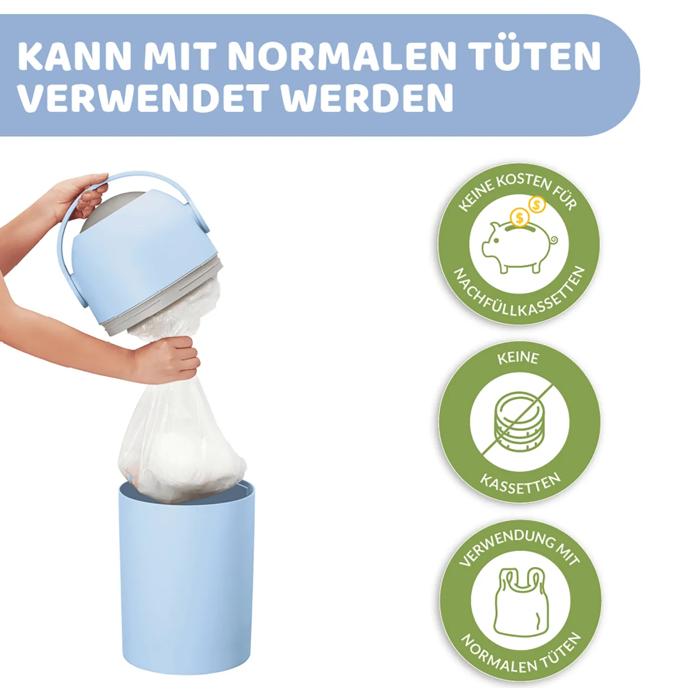 Windeleimer Odour Off Light Blue