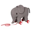Ziehtier Elefant auf Holzrollen
